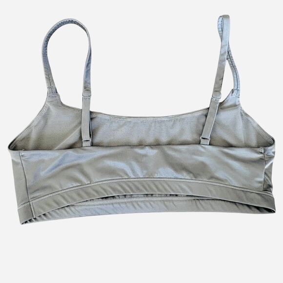 Skims Y2K Style Scoop Neck Bralette M Logo Rhinestones Spell Out Gorpcore Silver - Picture 5 of 8